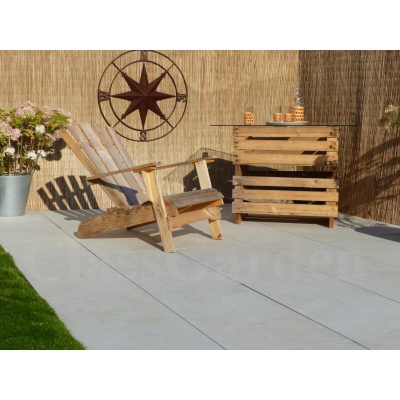 Terraza porcelánico efecto Hormigón Marfil 8 m² - 16 baldosas