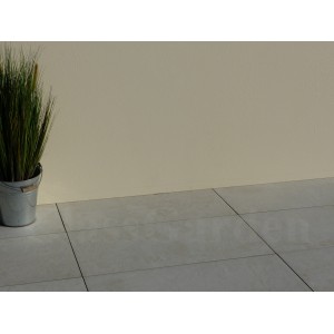 Terraço de concreto cor marfim, 20 m² - 40 lajes