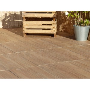 Terraza porcelánico efecto Madera Clara 30 m² - 60 baldosas